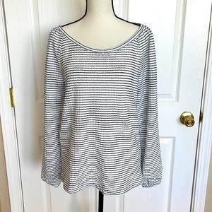 Never Worn Loft Black & White Striped Top. Size Medium.